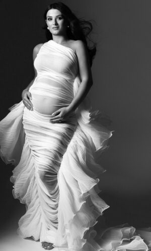 abito maternity nastya sartoria partenopea sartoriale Made in Italy photo maternity haut couture made in italy white dress
