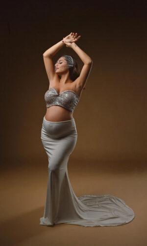 abito maternity naike paillettes Lia Rinaldi sartoria partenopea sartoriale made in italy
