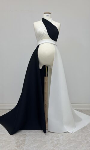 CRUELIA gonna new look bicolor bianco e nero sartoria partenopea made in italy made in Naples
