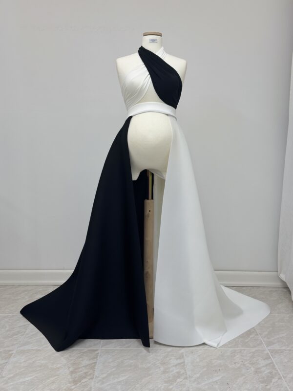 CRUELIA gonna new look bicolor bianco e nero sartoria partenopea made in italy made in Naples