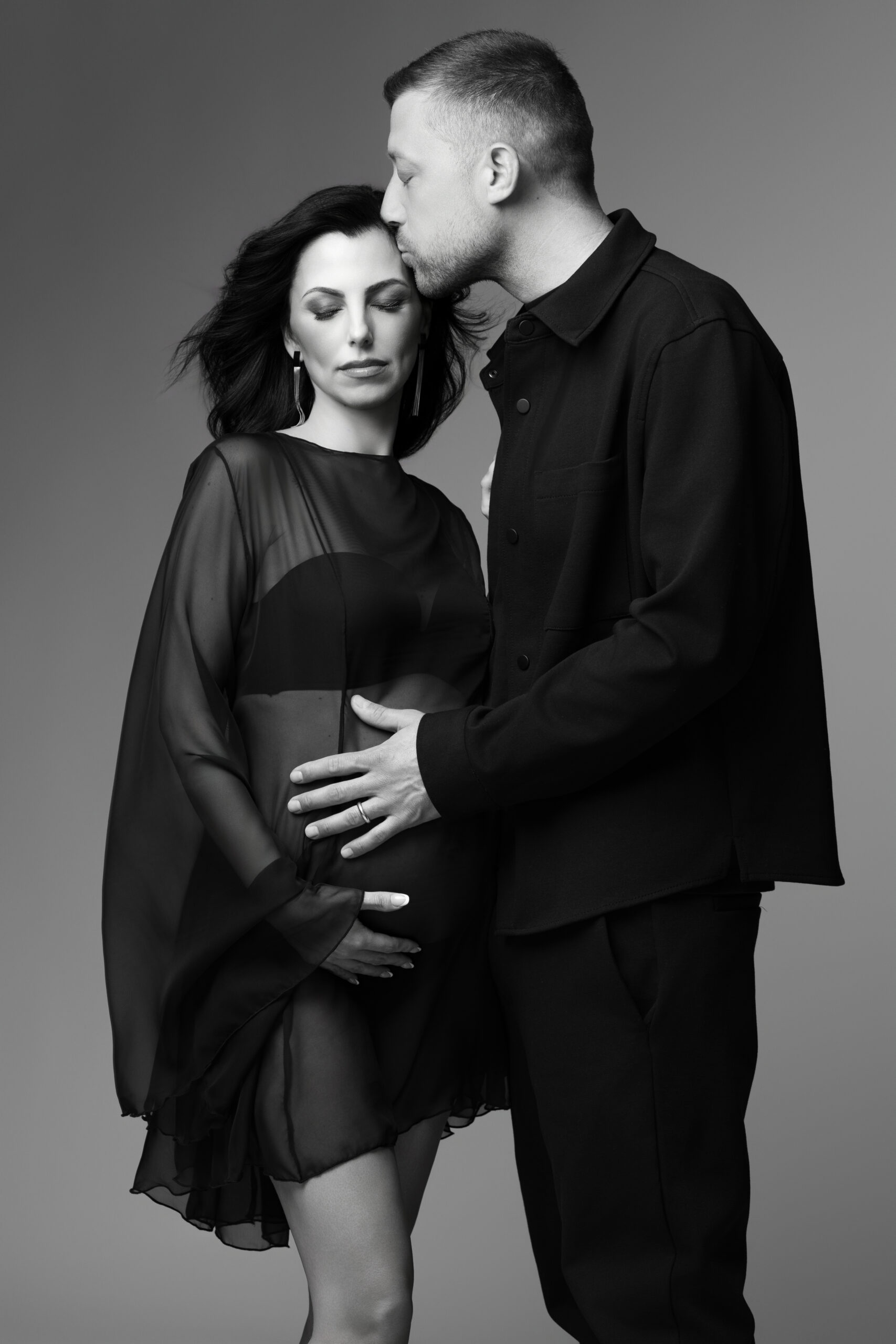 sartoria partenopea cyan Mariangela Davide abito maternity lilium organza nero sartoriale Napoli fashion glamour