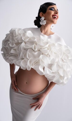 magnolia cappa bianca fiori sartoria partenopea maternity dress fashion glamour